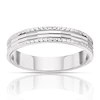 9ct White Gold 4mm Patterned Wedding Band