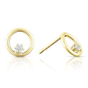 9ct Yellow Gold Cubic Zirconia Open Circle Stud Earrings