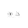 Sterling Silver White Enamel Bamboo Half Hoop Earrings 3 Sterling Silver White Enamel Bamboo Half Hoop Earrings