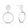 Sterling Silver Circle Disc Drop Earrings
