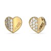 Guess Gold Plated Steel Pav??? Crystal Heart Stud Earrings