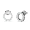 Guess Rhodium Plated Pavé Set Crystal Stud Earrings