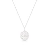 Sterling Silver Mother Of Pearl & CZ Double Sided Circle Necklace