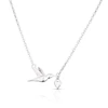 Sterling Silver Hummingbird & Heart Necklace