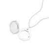Sterling Cubic Zirconia Octagon Locket 3 Sterling Cubic Zirconia Octagon Locket