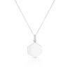 Sterling Cubic Zirconia Hexagon Locket