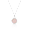 Sterling Silver Rose Quartz & Cubic Zirconia Locket