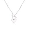 Sterling Silver Heart T-Bar Pendant Necklace