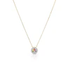 9ct Yellow Gold Multi Stone & 0.07ct Diamond Halo Pendant
