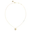 Guess Gold Plated Steel Pavé Crystal Heart Pendant