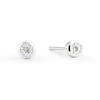 9ct White Gold Diamond Rub Over Stud Earrings