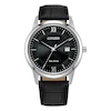 Citizen Eco-Drive Dress Men's Black Leather Strap Watch