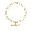 9ct Yellow GoldT-Bar Figaro Chain Bracelet