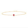 Sterling Silver & 18ct Gold Plated Vermeil Ruby Bezel Bracelet
