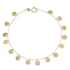 9ct Yellow Gold Solid Sparkle Disc Bracelet