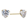 9ct Yellow Gold Cubic Zirconia Heart Earrings