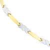 9ct Two-Tone Gold Diamond Cut Kiss Link Bracelet