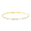 9ct Two-Tone Gold Diamond Cut Kiss Link Bracelet 3 9ct Two-Tone Gold Diamond Cut Kiss Link Bracelet