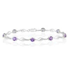 Sterling Silver Amethyst & 0.06ct Diamond Bracelet