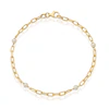 9ct Yellow Gold & Pearl Paper Link Bracelet