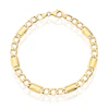9ct Yellow Gold Link Station Curb Chain Bracelet