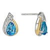 Sterling Silver & 9ct Gold Blue Topaz Pear Drop Earrings