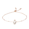 Fossil Vintage Icon Rose Gold Tone Synthetic Pearl Bracelet