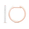 9ct Rose Gold 0.15ct Diamond Detail Hoop Earrings
