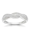 9ct White Gold Woven Half Eternity 0.13ct Diamond Ring