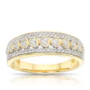 9ct Yellow Gold Hearts Half Eternity 0.20ct Diamond Ring