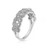 9ct White Gold Floral Half Eternity 0.12ct Diamond Ring 3 9ct White Gold Floral Half Eternity 0.12ct Diamond Ring
