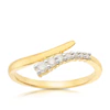 Sterling Silver & 18ct Gold Plated Wrap 0.15ct Diamond Ring
