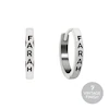 Farah Men's Stainless Steel Logo Huggie Hoop Earrings