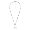 Michael Kors Love Sterling Silver Cubic Zirconia Heart Chain Necklace