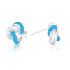 Sterling Silver Blue Enamel Knot Stud Earrings