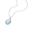 Sterling Silver Faceted Blue Shell & Crystal Oval Pendant 3 Sterling Silver Faceted Blue Shell & Crystal Oval Pendant