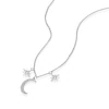 Sterling Silver Cubic Zirconia Moon & Star Necklace 3 Sterling Silver Cubic Zirconia Moon & Star Necklace