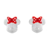 Disney Sterling Silver Minnie Mouse Red Bow Stud Earrings