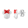 Disney Sterling Silver Minnie Mouse Red Bow Stud Earrings 3 Disney Sterling Silver Minnie Mouse Red Bow Stud Earrings