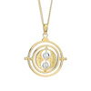 Harry Potter Gold Plated Sterling Silver Crystal Time Turner Pendant
