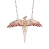 Harry Potter Rose Gold Plated Sterling Silver Red Crystal Fawkes Pendant
