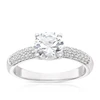 Sterling Silver Created White Sapphire Round Solitaire Ring