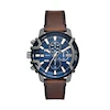 Diesel Griffed Men's Chronograph Blue Dial & Brown Leather Strap Watch