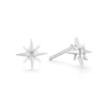 Sterling Silver Guiding Star Diamond Stud Earrings