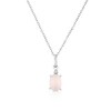 Sterling Silver Oval Pink Chalecedony and Diamond Pendant