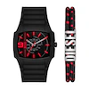 Diesel Cliffhanger 2.0 Men's Black Silicone Strap Watch & Logo Bracelet Set