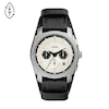 Fossil Machine Men's Black Leather Strap Watch