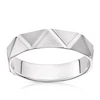 9ct White Gold Patterned Wedding Band
