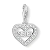 Thomas Sabo Ladies' Sterling Silver Cubic Zirconia Sister Heart Charm Pendant