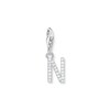 Thomas Sabo Ladies' Sterling Silver Cubic Zirconia Charm Pendant Letter N